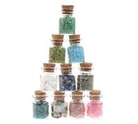 PATKAW Juego Creativo de 10 Botellas de Cristal Piedras de Cristal y Tapas, para Actividades Artísticas y Colecciones Familiares