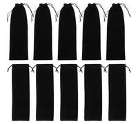 PATKAW Kit de 12 Bolsas para Cubiertos de Paja Cordón Soporte para Palillos y Cucharas Almacenamiento Práctico para Almuerzo y Vajilla Portátil