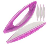PATKAW Kit de 5 Piezas de Cepillos y Limas para Pulir y Dar Forma a Uñas Material Pp y Cuero Sintético Púrpura, Adecuado para Manicura Profesional y Viaje