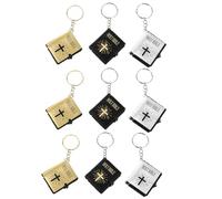 PATKAW Llavero Biblia 9 Unidades Mini Libros Dorados, Negros y Plateados, Accesorios para Llaves y Adornos de Bautismo