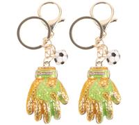 PATKAW Llavero Forma de Guantes de Portero de Fútbol Dorado, 2 Unidades, Colgante Ligero y Resistente para Mochilas, Bolsos y Llaves, Accesorio Decorativo para Uso Diario