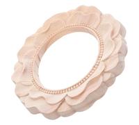PATKAW Marco de Fotos Circular de Madera Maciza Apliques Tallados sin Pintar, Estilo Europeo Vintage, Estructura Robusta y Superficie Fácil de Limpiar para Dormitorios y Entradas