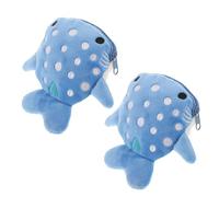 PATKAW Monederos de Felpa Cremallera en Forma de Tiburón para Mujer, Paquete de 2 Piezas, Compactos y Portátiles, Diseño Artístico y Multifuncional para Uso Diario
