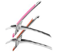 PATKAW Pinzas de Acero Inoxidable para Freidoras de Aire y Utensilios Calientes Mangos de Silicona, 2 Piezas, Aptas para Uso en Cocina y Catering