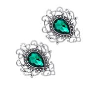 PATKAW Prendedores Vintage para Mujer en Aleación de Zinc con Piedras Verdes Decorativas, 2 Piezas Únicas y Hermosas para Uso Diario y Día de San Valentín