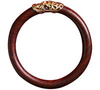 PATKAW Pulsera de Madera Natural Diseño de Flor de Loto, Brazalete Étnico Redondo para Mujer en Cumpleaños y Vacaciones, Diámetro 60 MM