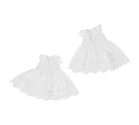 PATKAW Puños de Encaje Plisados Blancos Falsos para Mujer, Pulseras Elásticas Desmontables Volantes, Accesorios de Muñeca Lolita para Disfraces, Fiestas y Uso Diario