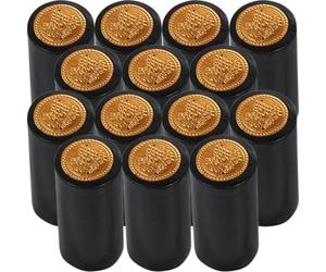 PATKAW Tapones Termorretráctiles Bordes Redondeados 300 de Pvc Negro Diseño y Delicado Que Rayar los Dedos y Ahorra Espacio para Botellas de Vino