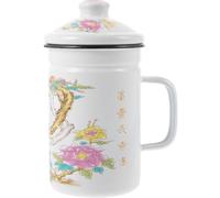 PATKAW Taza Clásica de Esmalte Colador Portátil para Infusiones de Té, Capacidad Grande y Asa Cómoda, para Café, Té y Uso Diario en Casa