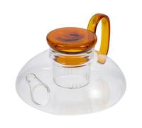 PATKAW Tetera de Vidrio Estilo Japonés de 600ml, Ligera y Fácil de Usar, Color Rojo, Adecuado para Preparar Café y Té en Casa
