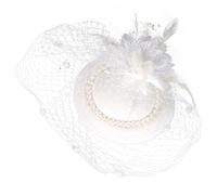 PATKAW Tocado Vintage para Boda y Fiesta de Té con Perlas, Diadema Fascinator Ligera, Sombrero Retro Pequeño para Mujer, Accesorio Elegante para Banquetes y Eventos Obsequios