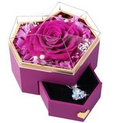 PatNlevs Caja de Regalo Rosa Eterna, Regalos Originales para Mujer, Stabilizzata Regalo con Collana Cuore per Festa Della Anniversario Compleanno (Morado)