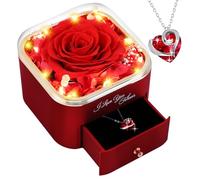 PatNlevs Rosa Eterna, Regalos para Mujeres, Regalos Originales para Madres, Novia, Esposa y Más, Ideal para Cumpleaños, Aniversario, Navidad o Día de la Madre (Rojo)