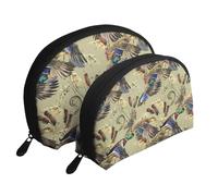 Pato Acuarela, Bolsa de Maquillaje de Concha, Monedero pequeño para Mujer, Bolsa de artículos de tocador, Bolsa de cosméticos, 2 Piezas