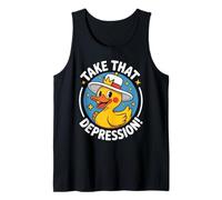 Pato Alegre Humor Motivador Mensaje Salud Mental Camiseta sin Mangas