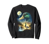 Pato Aullando a la Luna Meme Funny 90's Duck Bird Sudadera