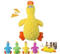 Pato calmante duradero para perros, juguete de pato de peluche amarillo para masticar, soporte interactivo para cachorros de interior