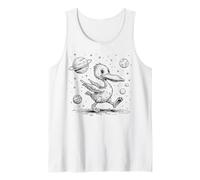 Pato Caprichoso Explorando el Espacio Exterior Planetas Estrellas Camiseta sin Mangas