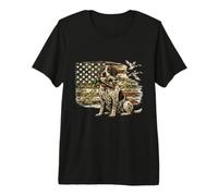 Pato Caza Perro Bandera Americana Bird Hunter Retriever Camiseta Premium