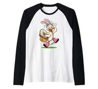 Pato con Lindo Desfile de donas de Animales de Pascua Camiseta Manga Raglan