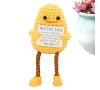 Pato De Apoyo Emocional: Patos Posteriores con Crochet Positivo, Juguete De Pato Tejido | Soporte Emocional El Pato De Crochet De Felpa con Tarjeta, Pato Reconfortante, Muñeca Canar