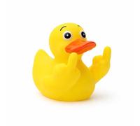 Pato de baño Atrevido «Up Yours»: Pato de Goma con el Dedo corazón levantado, Divertido Accesorio de baño, Idea para Regalo, Flotante, decoración de baño, antiestrés, Humor para la bañera.