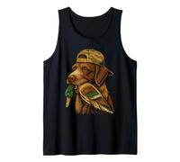Pato de caza de perro vintage divertido camuflaje de labrador caza Camiseta sin Mangas