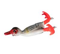 Pato de Cuerpo Blando, señuelos de Pato para, Cebo de Agua Salada de Agua Dulce, Pies abatidos y Salpicaduras Cebo de natación Realista para Perca, Trucha, Negro, Mandarina