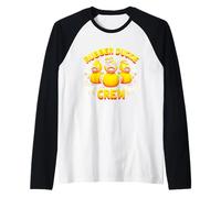 Pato de goma amarillo retro en crucero del pato capitán de los años 70 y 80 Camiseta Manga Raglan