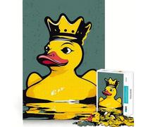 Pato de Goma con Corona, Rompecabezas de 1000 Piezas para Adolescentes, Juguete para estimular la lógica, diversión en Interiores, Borde Premium, Regalo Memorable (38x52cm)