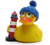 Pato de goma con diseño de faro y patito con chirrido, longitud: 7 cm