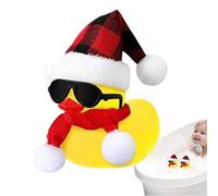 Pato de Goma de Holiday - navideño de 5 cm, Figura de baño Flotante, Goma para salpicadero, Juguete chirriante para Coche, decoración de Navidad para el baño, Fiesta Infantil