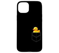 Pato de goma diseño de bolsillo de goma patito juguetes de baño Carcasa para iPhone 15 Plus