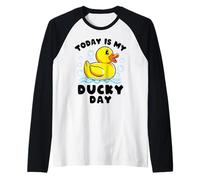 Pato de Goma Divertido Hoy es el día de mi Patito Lucky Camiseta Manga Raglan