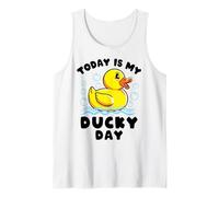 Pato de Goma Divertido Hoy es el día de mi Patito Lucky Camiseta sin Mangas