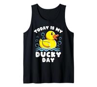 Pato de Goma Divertido Hoy es el día de mi Patito Lucky Camiseta sin Mangas