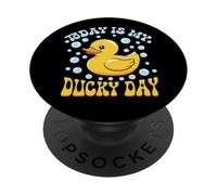 Pato de Goma Divertido Hoy es el día de mi Patito Lucky PopSockets PopGrip Adhesivo