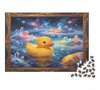 Pato de Goma Fantasía Puzzle de 1000 Piezas Papel para Adultos Lago Estrellado Sueños Relajación Enfoque Interacción Familiar Decoración Regalo Nan