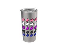 Pato De Goma Píxeles Arte LGBT Fluido de Género Bandera Vaso térmico de acero inoxidable de doble pared