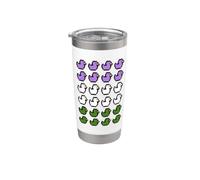 Pato De Goma Píxeles Arte LGBT Género Queer Colores Bandera Vaso térmico de acero inoxidable de doble pared