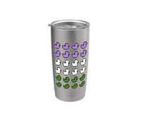 Pato De Goma Píxeles Arte LGBT Género Queer Colores Bandera Vaso térmico de acero inoxidable de doble pared