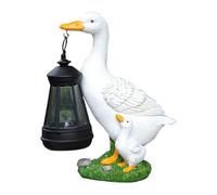 Pato De Jardín | Figura Decorativa de Resina para Patio | Estatua De Pato De Jardín Con Linterna Solar | Para Senderos, Pasarelas, Porches, Césped, Patios, Balcones, Patio Trasero, Estanques