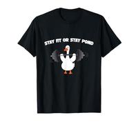 Pato de Levantamiento de Pesas Stay Fit Or Stay Fond Funny Workout Gym Camiseta
