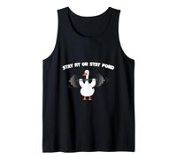 Pato de Levantamiento de Pesas Stay Fit Or Stay Fond Funny Workout Gym Camiseta sin Mangas