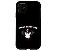 Pato de Levantamiento de Pesas Stay Fit Or Stay Fond Funny Workout Gym Carcasa para iPhone 11