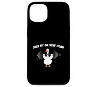 Pato de Levantamiento de Pesas Stay Fit Or Stay Fond Funny Workout Gym Carcasa para iPhone 13