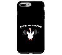 Pato de Levantamiento de Pesas Stay Fit Or Stay Fond Funny Workout Gym Carcasa para iPhone 7 Plus/8 Plus