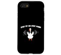 Pato de Levantamiento de Pesas Stay Fit Or Stay Fond Funny Workout Gym Carcasa para iPhone SE (2020) / 7/8