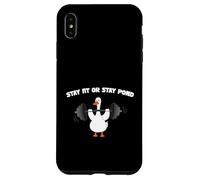 Pato de Levantamiento de Pesas Stay Fit Or Stay Fond Funny Workout Gym Carcasa para iPhone XS MAX