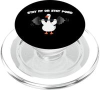 Pato de Levantamiento de Pesas Stay Fit Or Stay Fond Funny Workout Gym PopSockets PopGrip para MagSafe